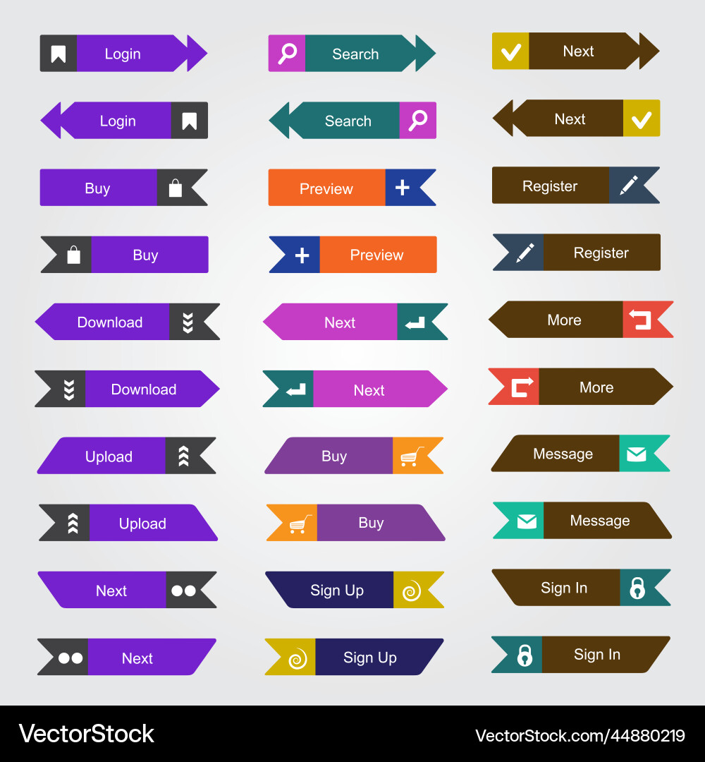 Set of 30 color buttons can be used vector image