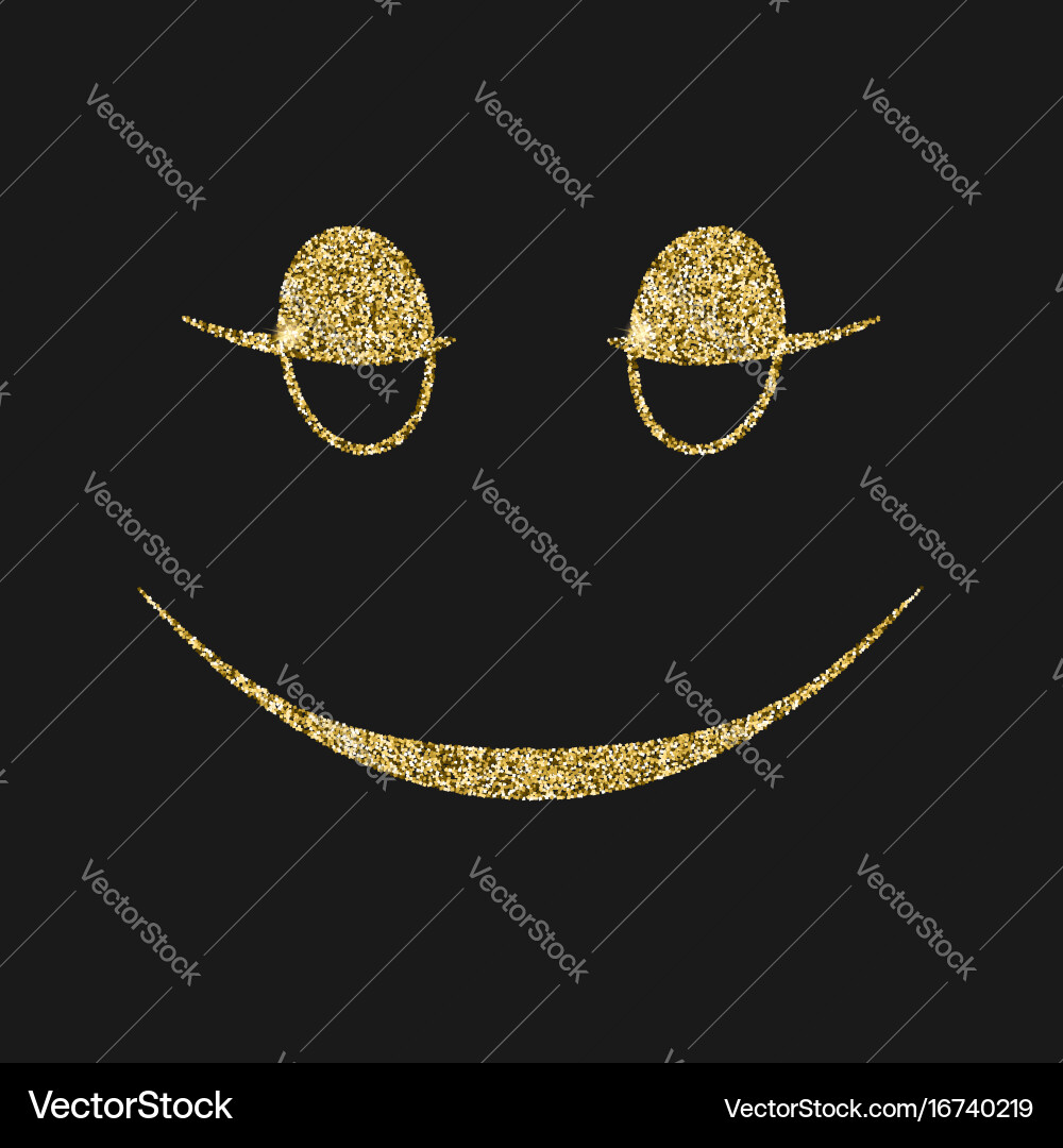 Smiling icon with glitter effect isolated vector image