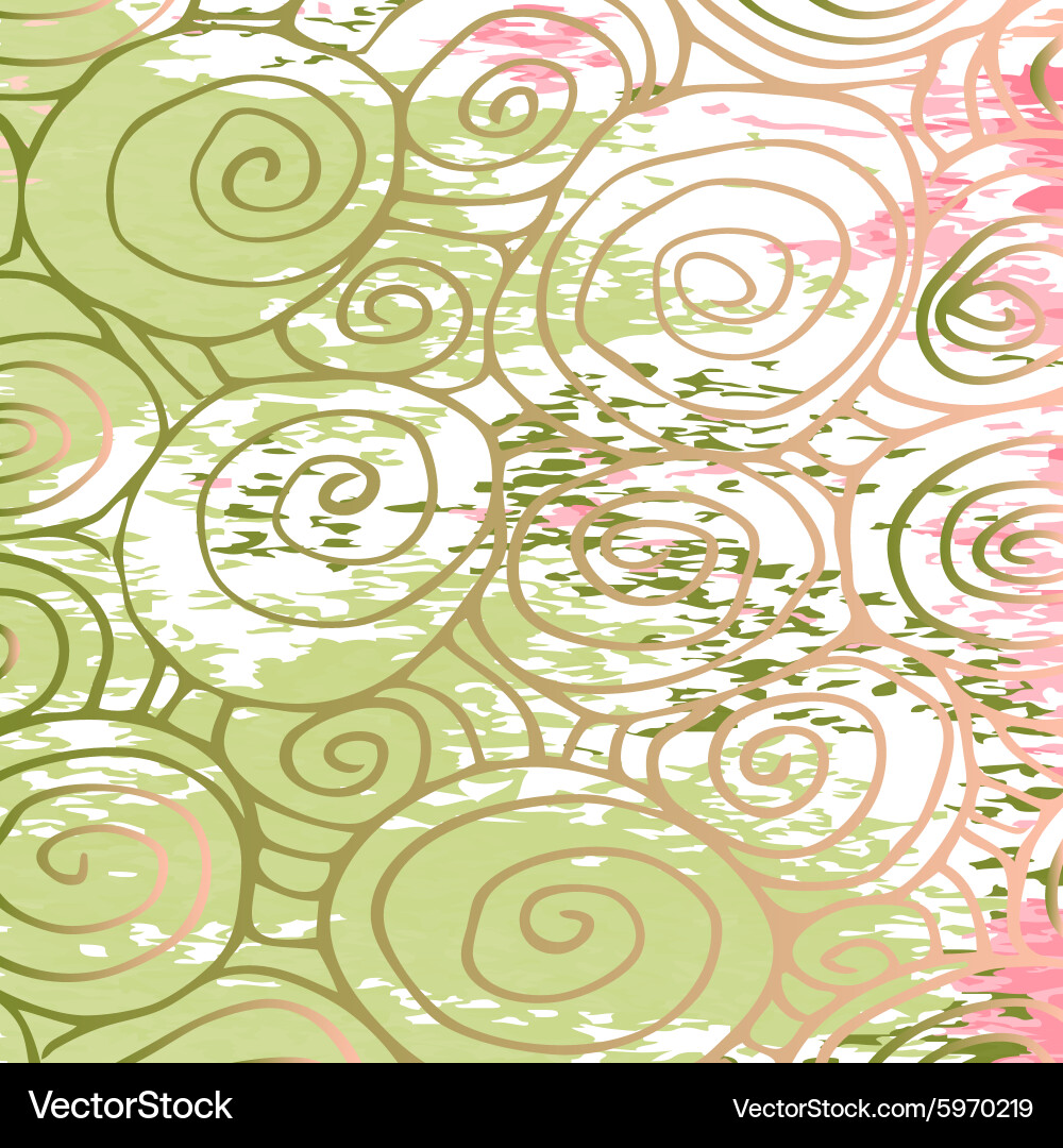 Waves hand-drawn pattern abstract background curl vector image