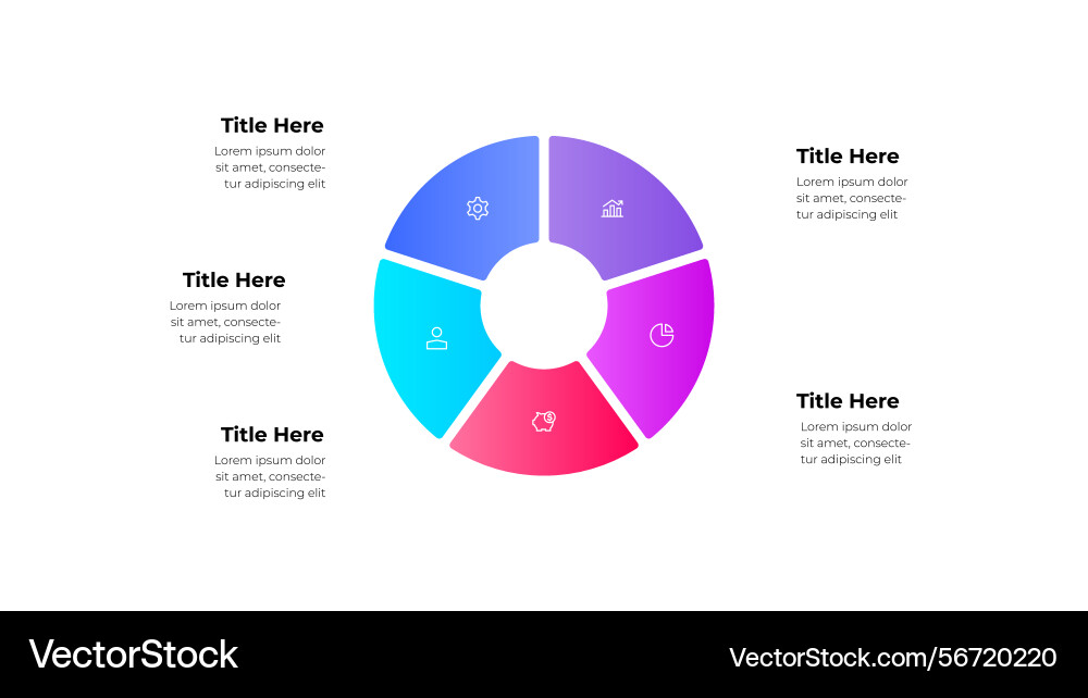 A visually engaging circular infographic with 5 Vector Image