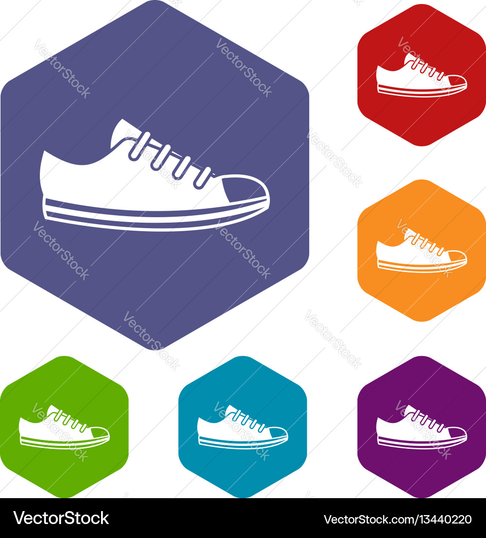 Canvas sneaker icons set Canvas sneaker icons set vector image