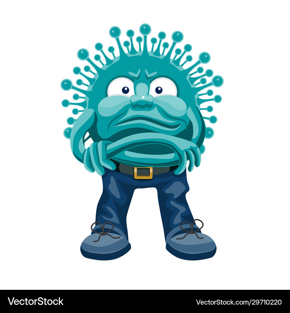 Cartoon virus character in pants and shoes Cartoon virus character in pants and shoes vector image