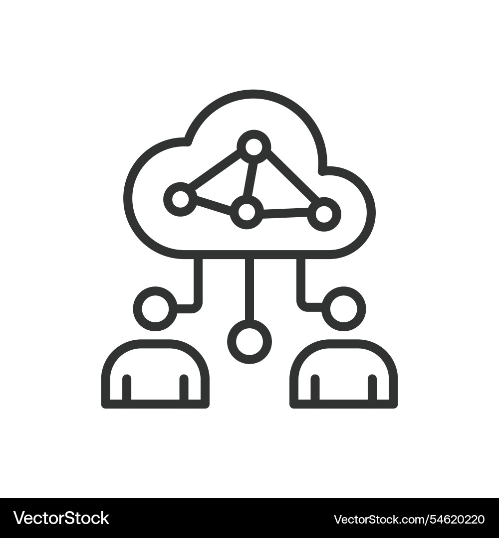 Cloud engineers icon in line design Cloud engineers icon in line design vector image