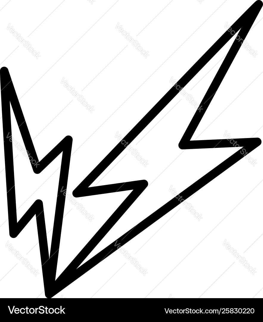 Doppel-Blitz-Symbol Umriss Stil Doppel-Blitz-Symbol Umriss Stil vektorbild