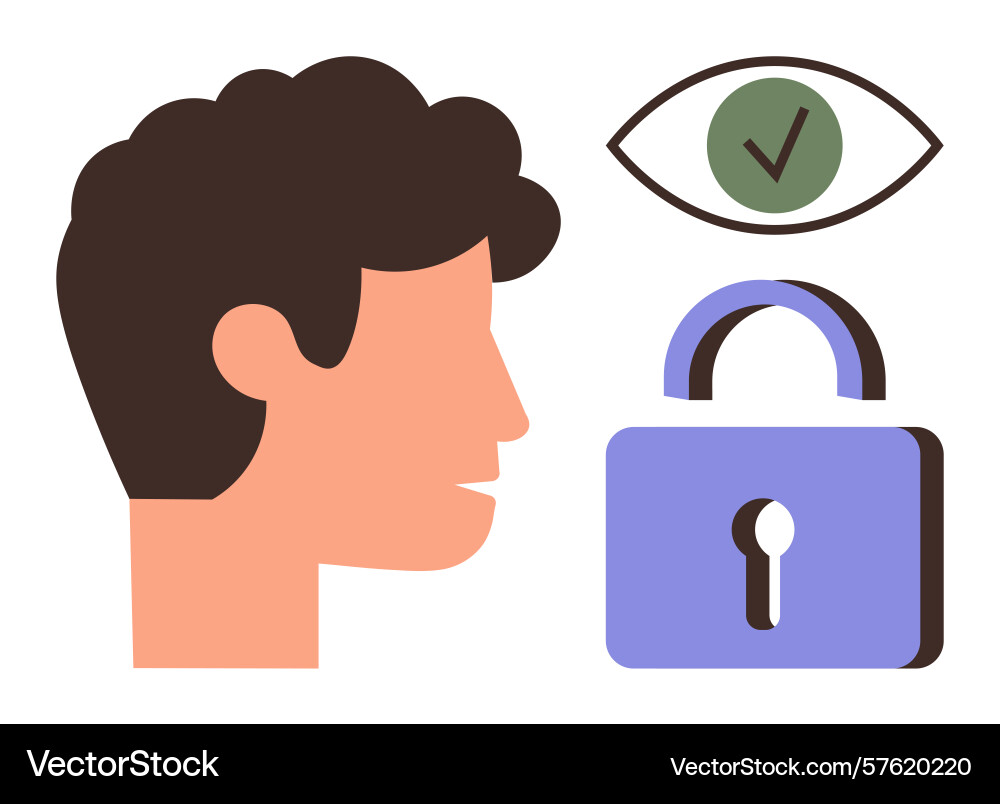 Facial recognition and secure authentication vector image