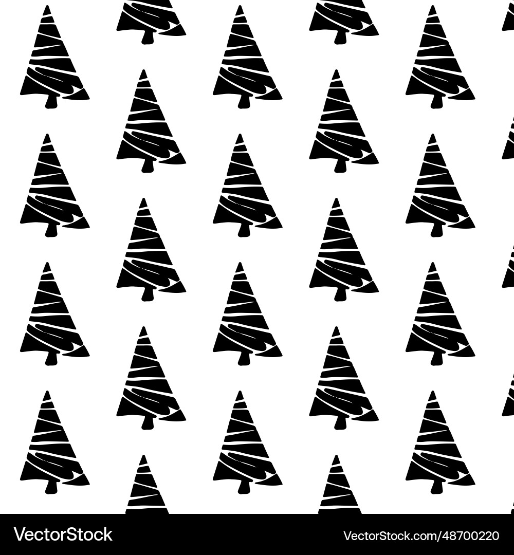 Fir trees repeating continuous pattern winter Fir trees repeating continuous pattern winter vector image
