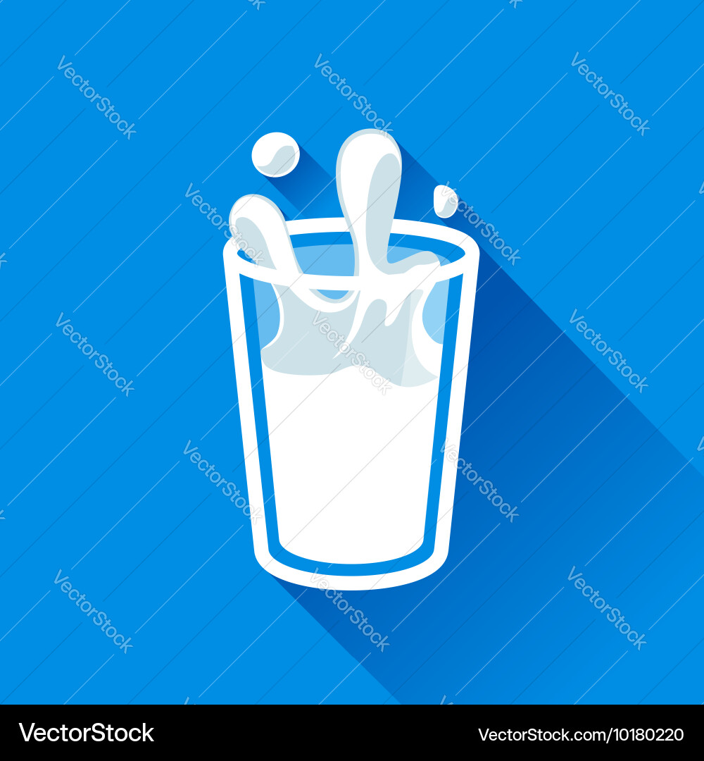 Glass of milk splash icon flat style – Royalty-Free Vector | VectorStock, image size:1000x1080