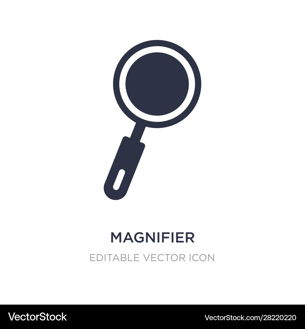 Magnifier icon on white background simple element Vector Image