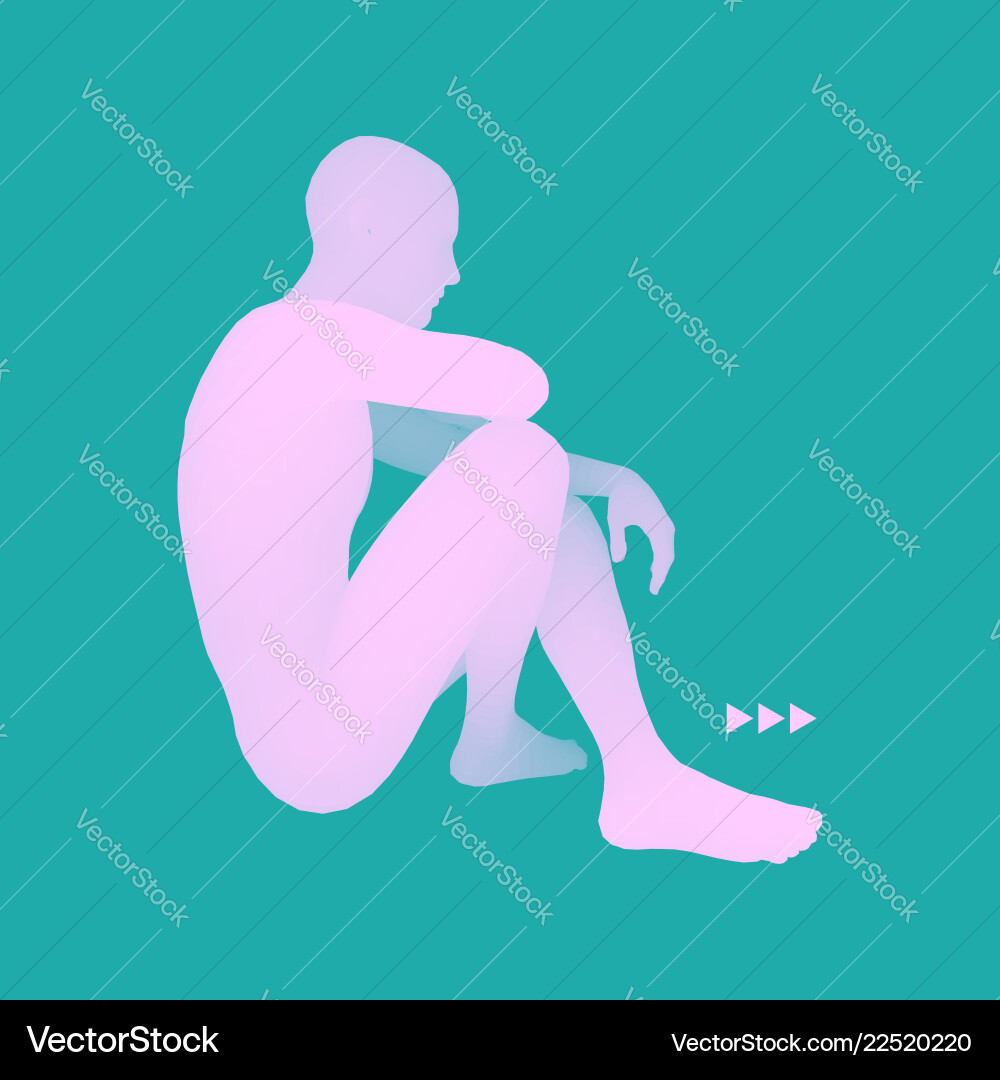 Man in a thinker pose 3d model of business Man in a thinker pose 3d model of business vector image