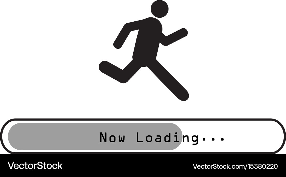 Man Running on Progress Bar vector image