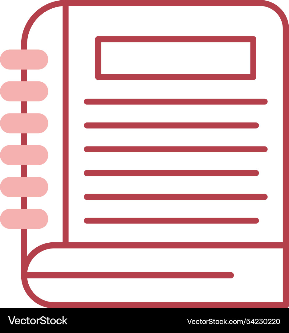 Notebook line fill icon Vector Image