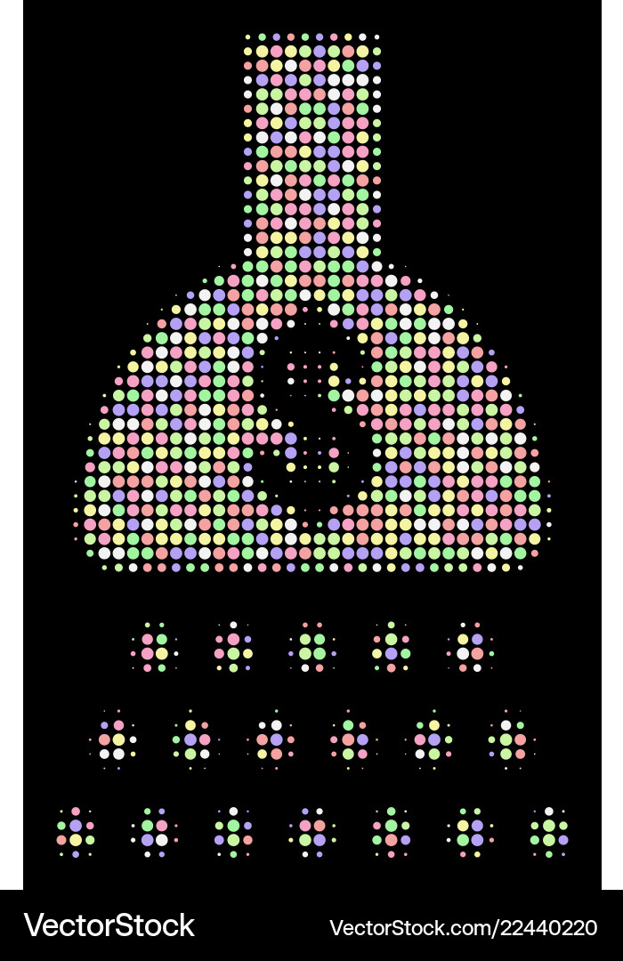 Payment shower halftone collage of circles Payment shower halftone collage of circles vector image