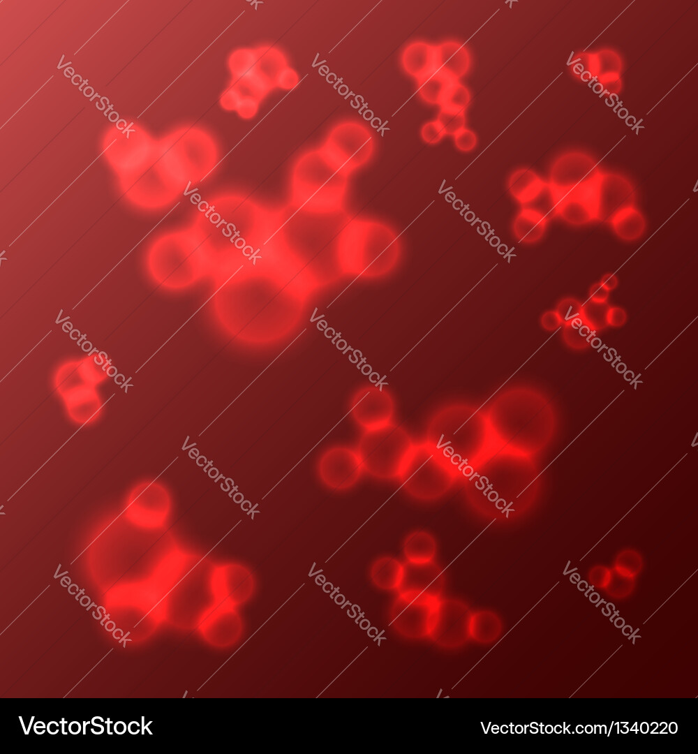 Red blobs molecules vector image