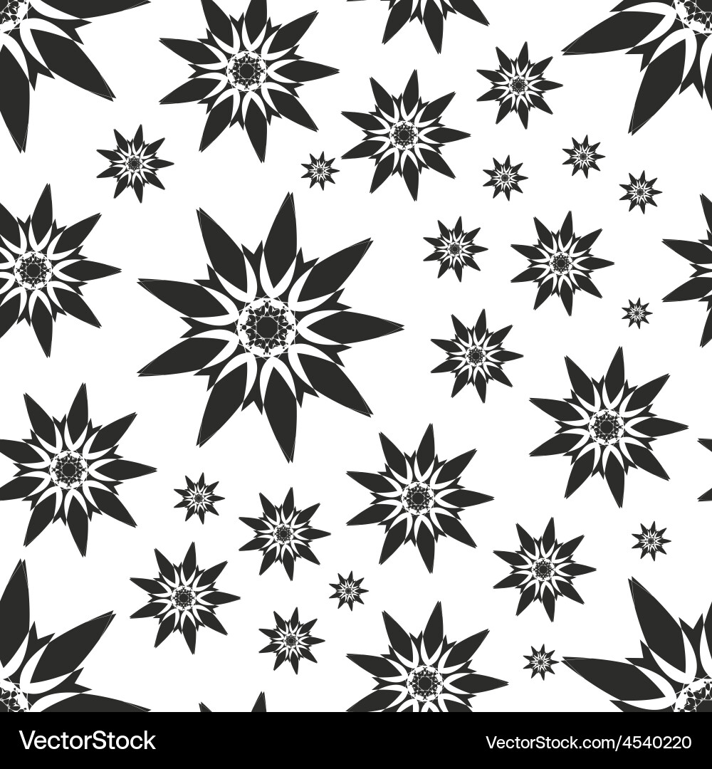 Seamless pattern with abstract flowers repeating Vector Image