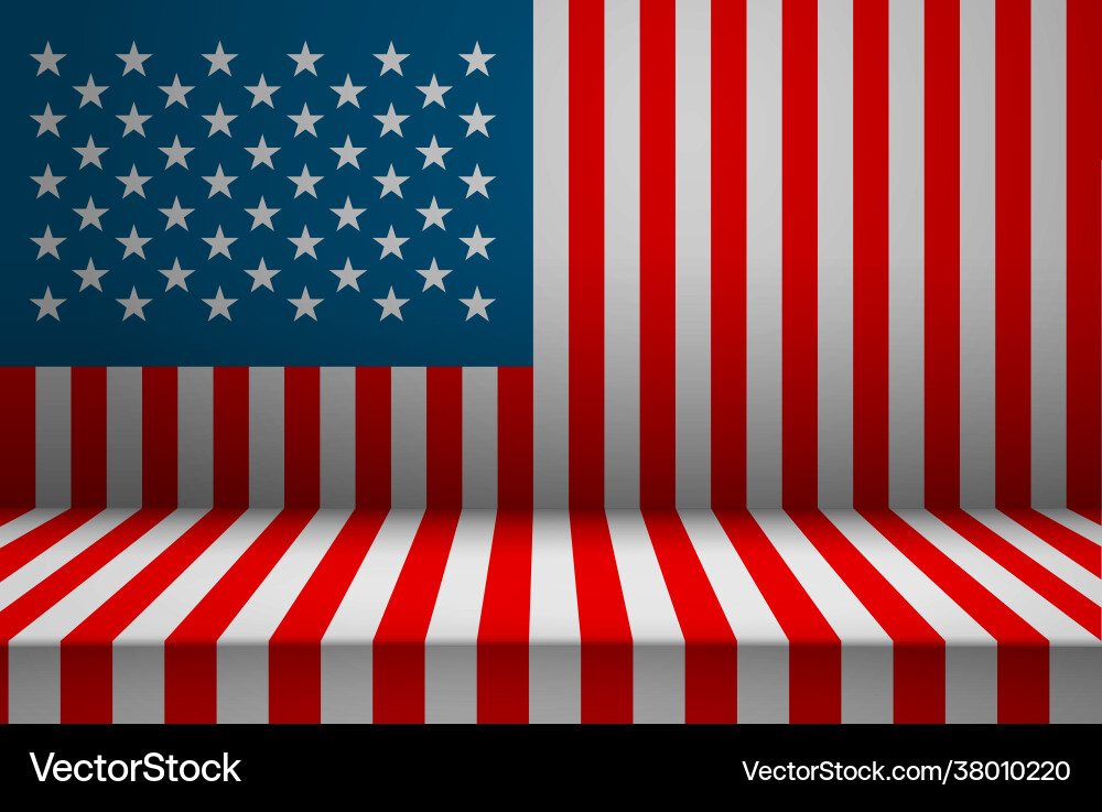 Striped american flag background for product Striped american flag background for product Vector Image