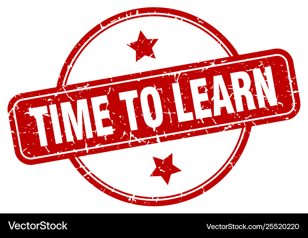Time to learn sign vector image