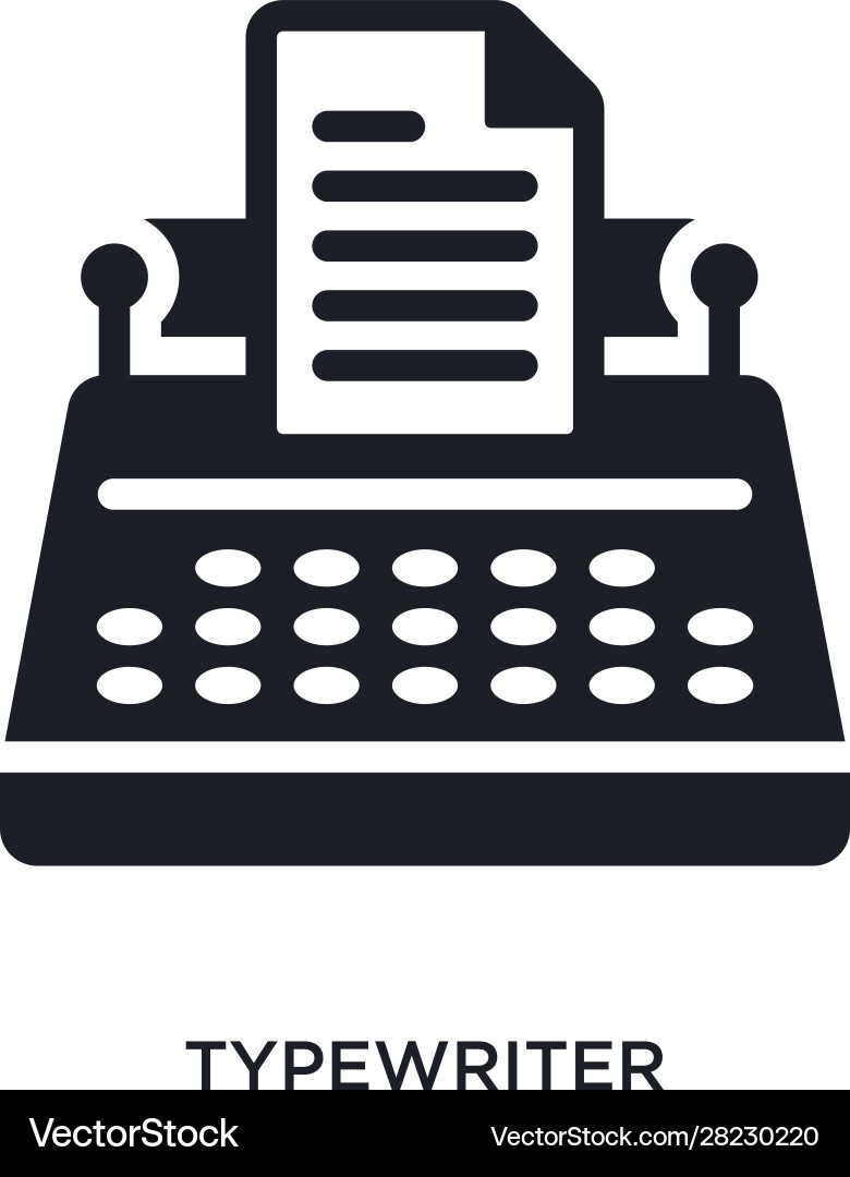 Typewriter isolated icon simple element from vector image