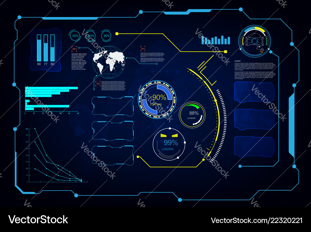 Abstract hud ui gui future futuristic screen vector image