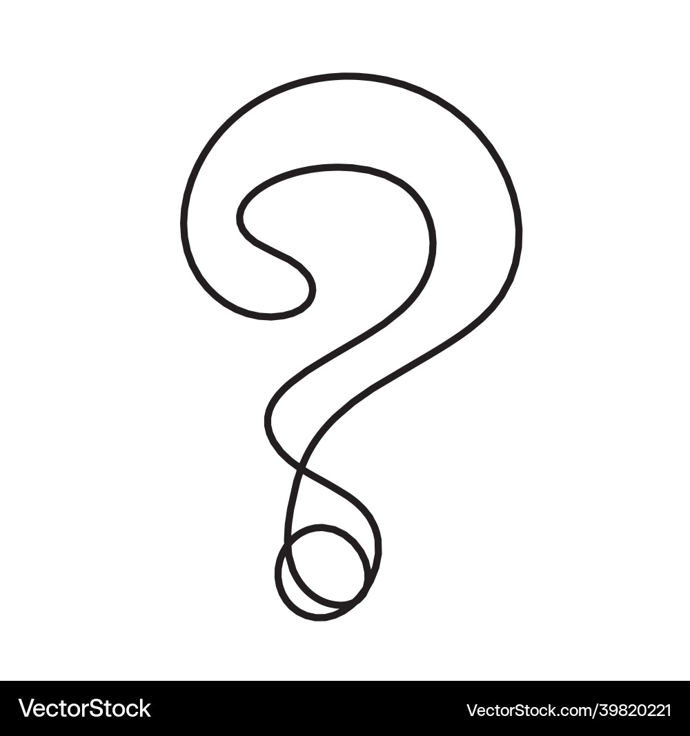Abstract question mark continuous lines drawing Vector Image