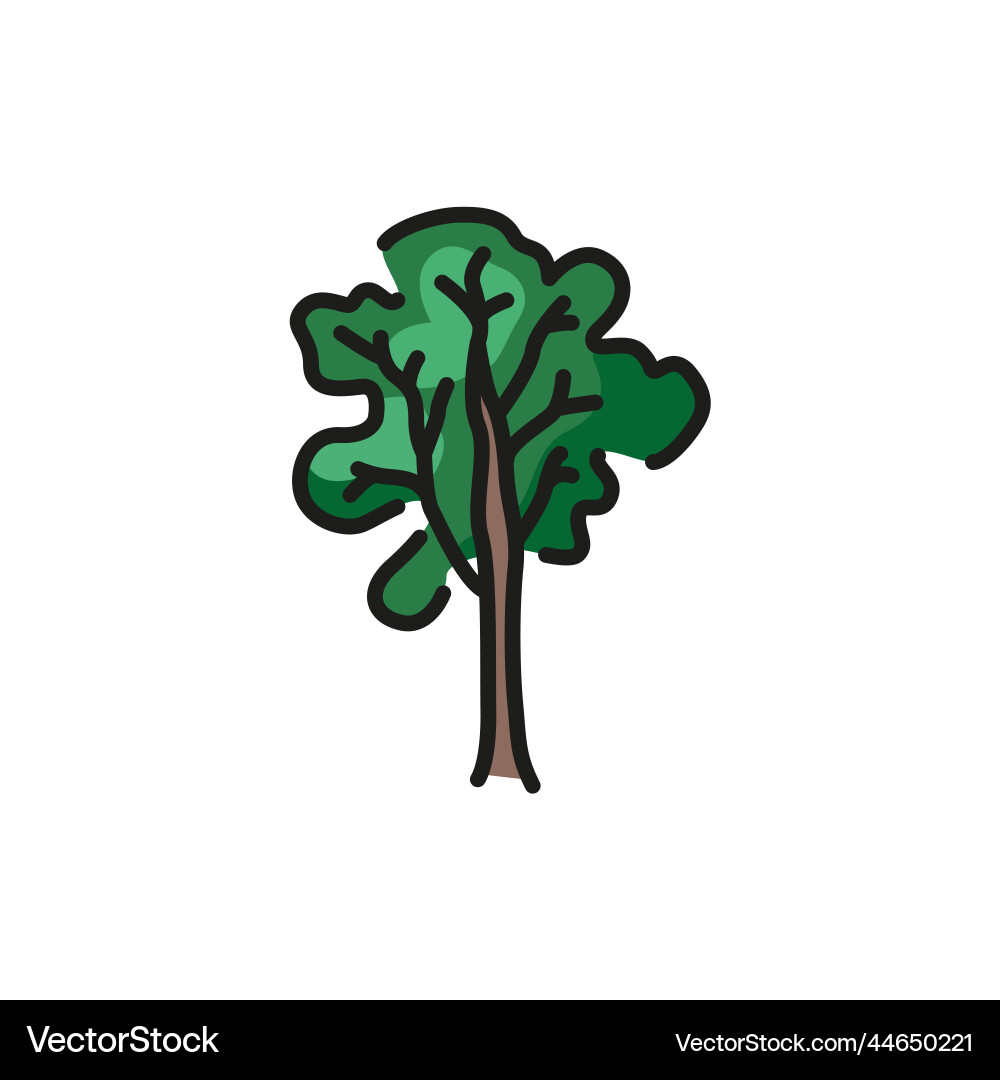 Ash tree color line icon pictogram for web page Vector Image