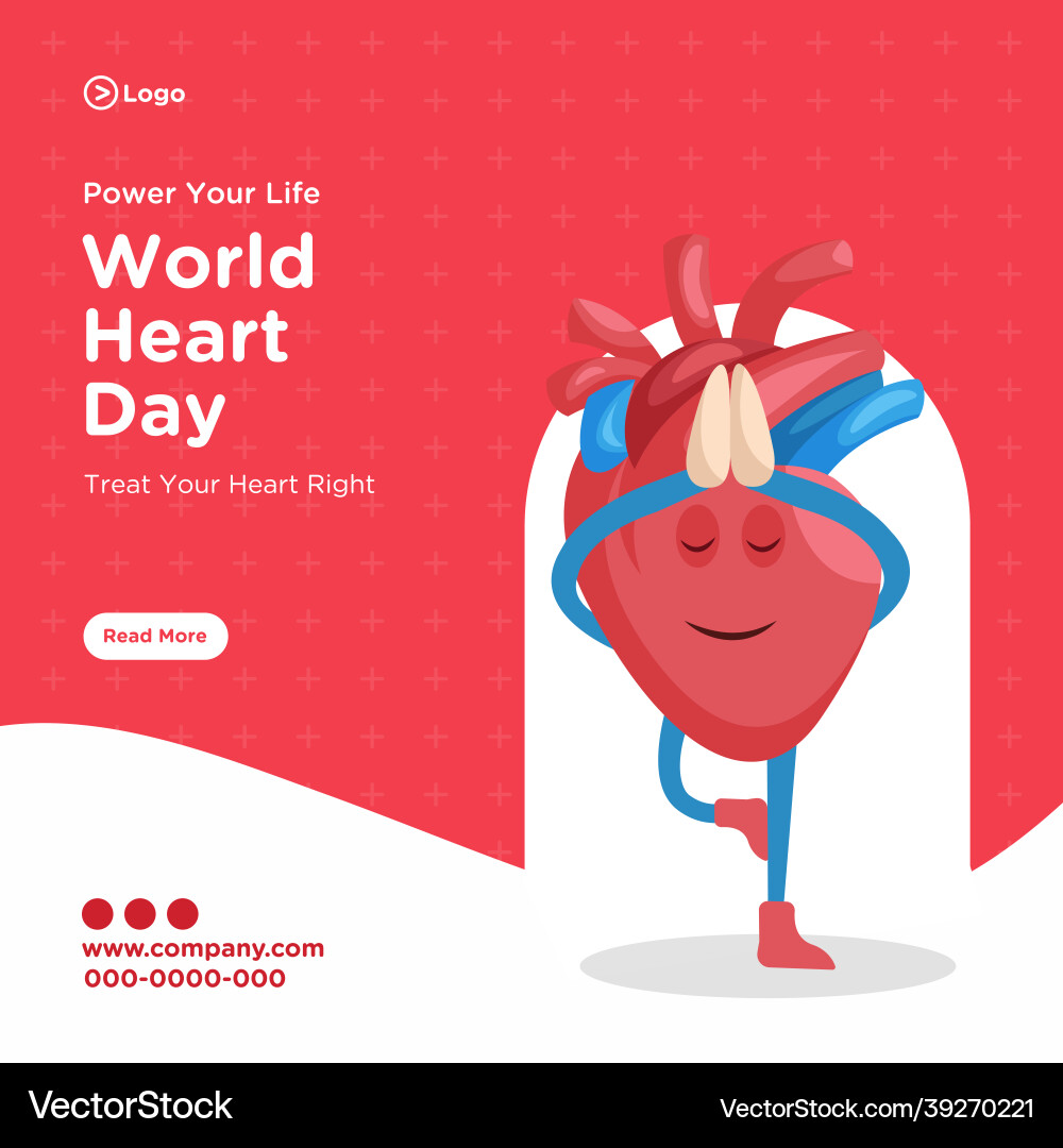 Banner design of world heart day Banner design of world heart day vector image