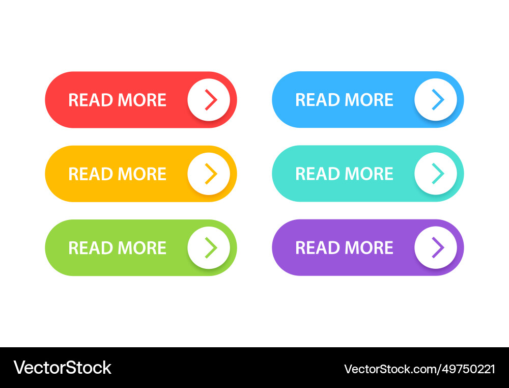 Big collection buttons read more different Big collection buttons read more different vector image