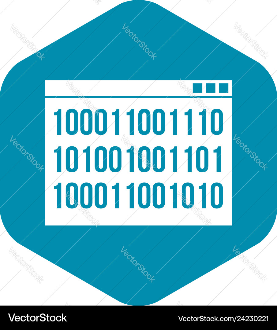 Binary code icon simple style Binary code icon simple style vector image
