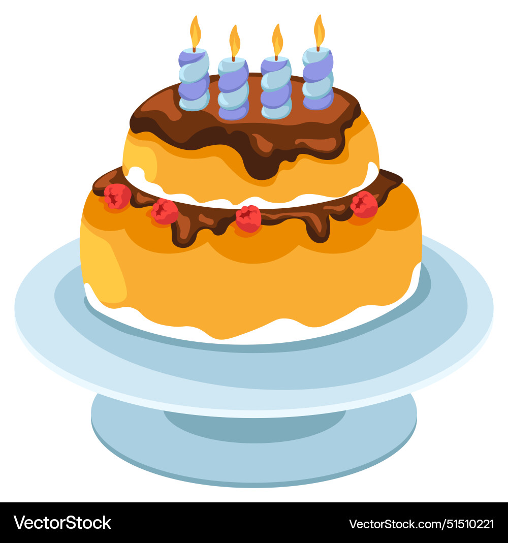Birthday cake with candles Royalty Free Vector Image