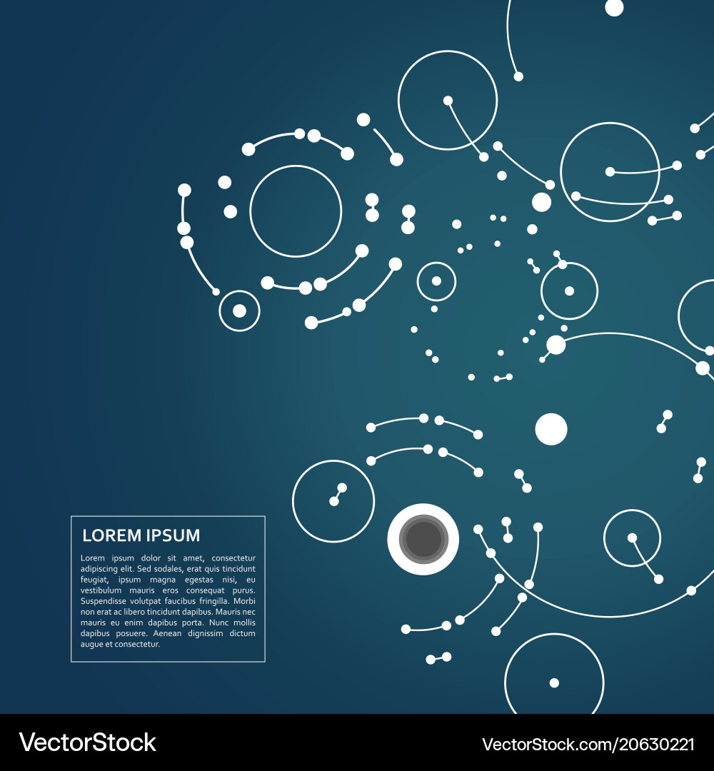 Dots connecting circles background Dots connecting circles background Vector Image