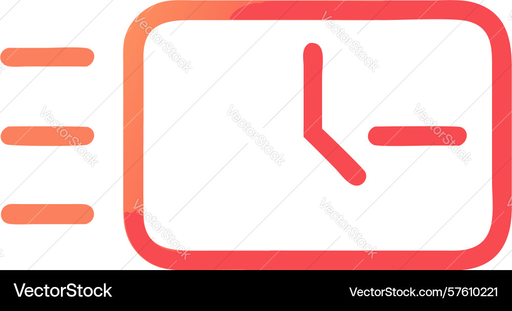 Dynamic digital clock icon for fast time concepts vector image