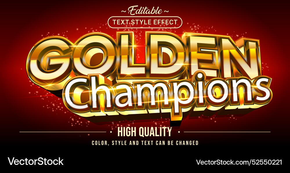 Editierbarer Textstileffekt - goldene Champions Editierbarer Textstileffekt - goldene Champions Vektorbild