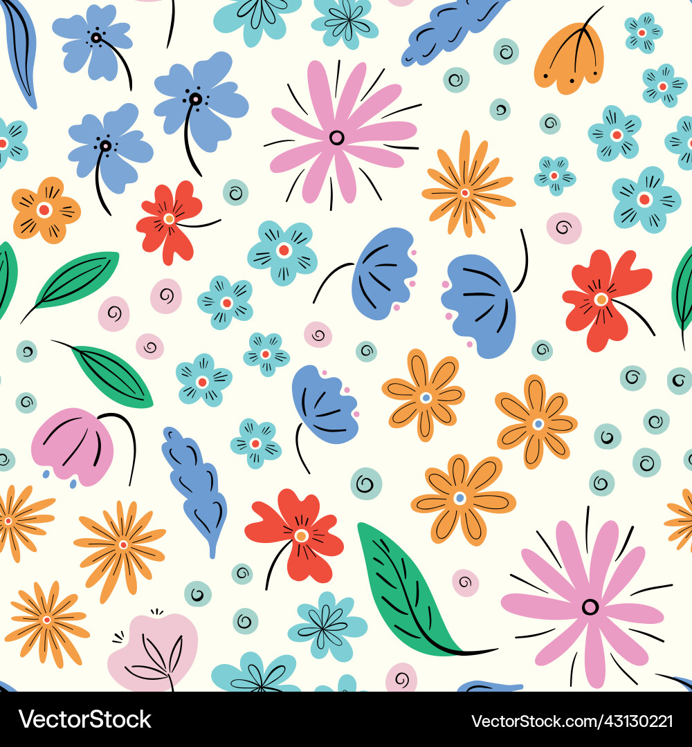 Flower pattern background trendy seamless Flower pattern background trendy seamless vector image