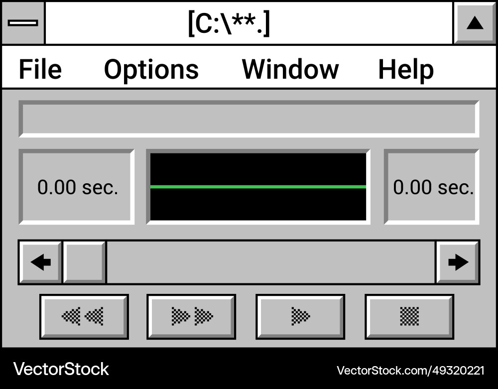Interface of music player window with buttons Interface of music player window with buttons vector image