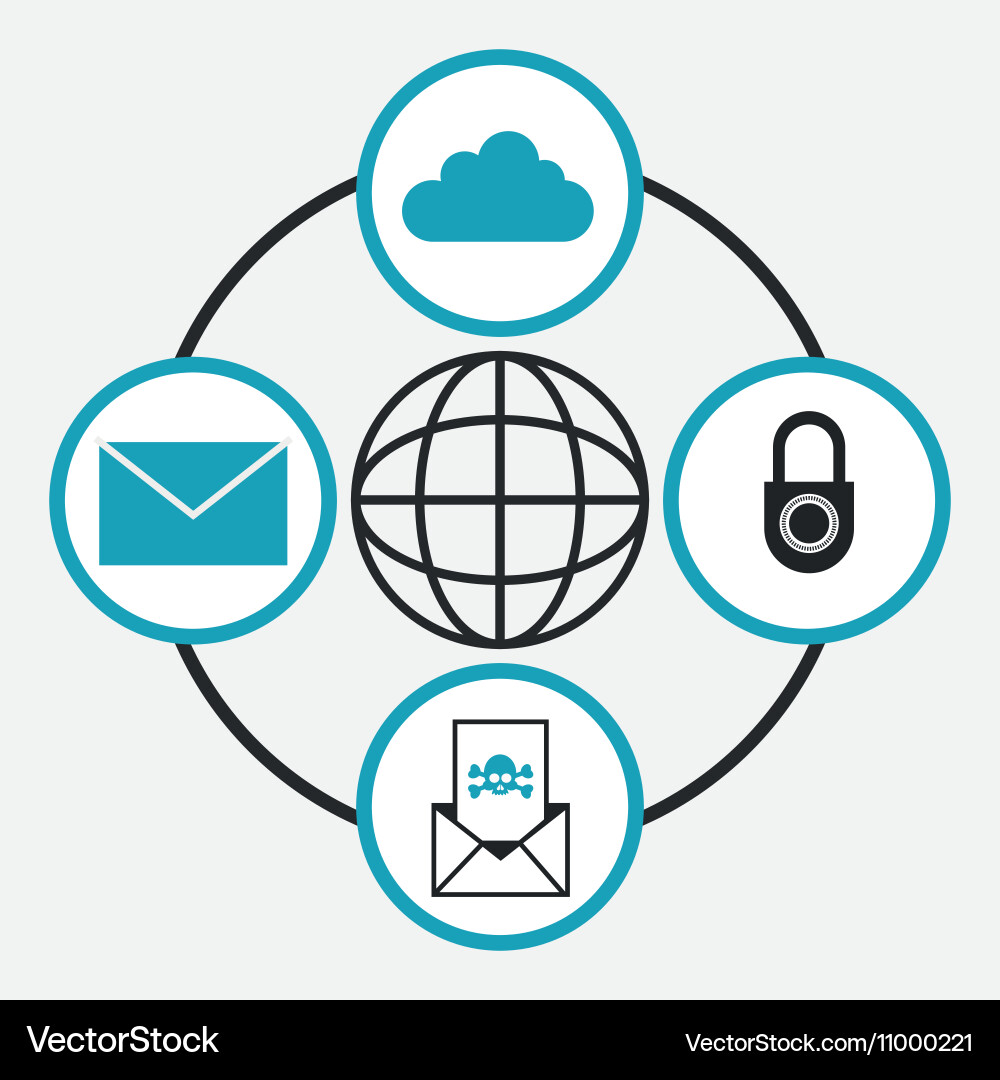 Internet security related icons image vector image
