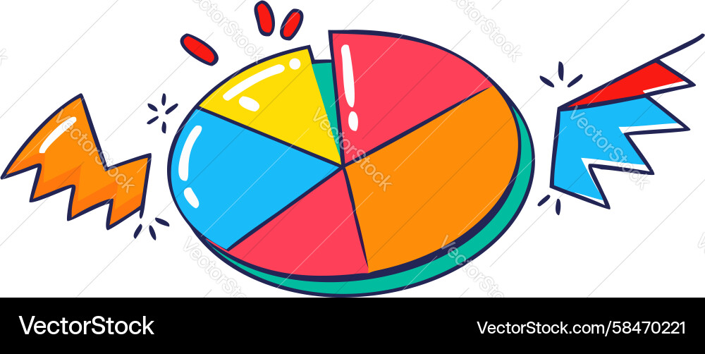 Jagged Edge Pie Chart - Data Visualization Vector Image
