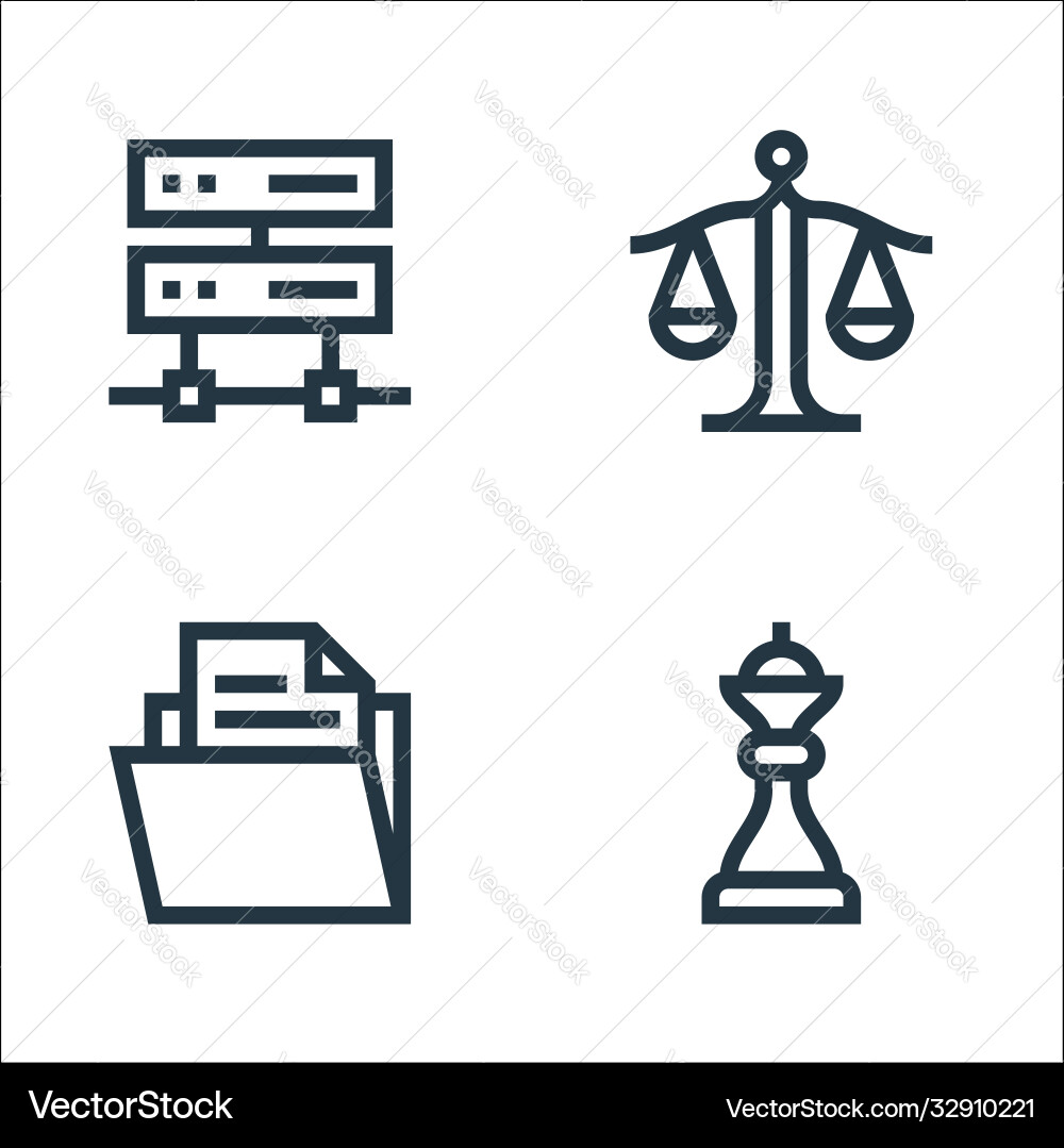 Management line icons linear set quality Management line icons linear set quality vector image