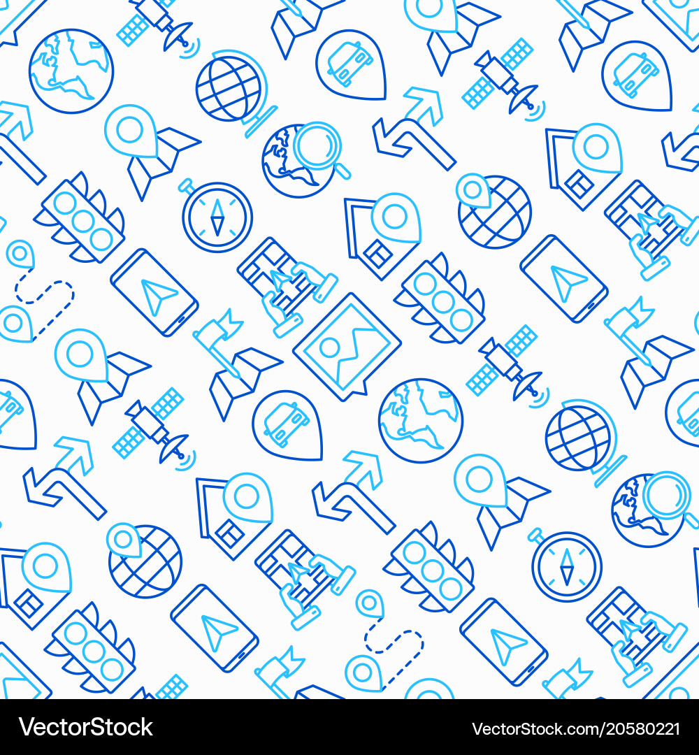 Navigation and direction seamless pattern vector image