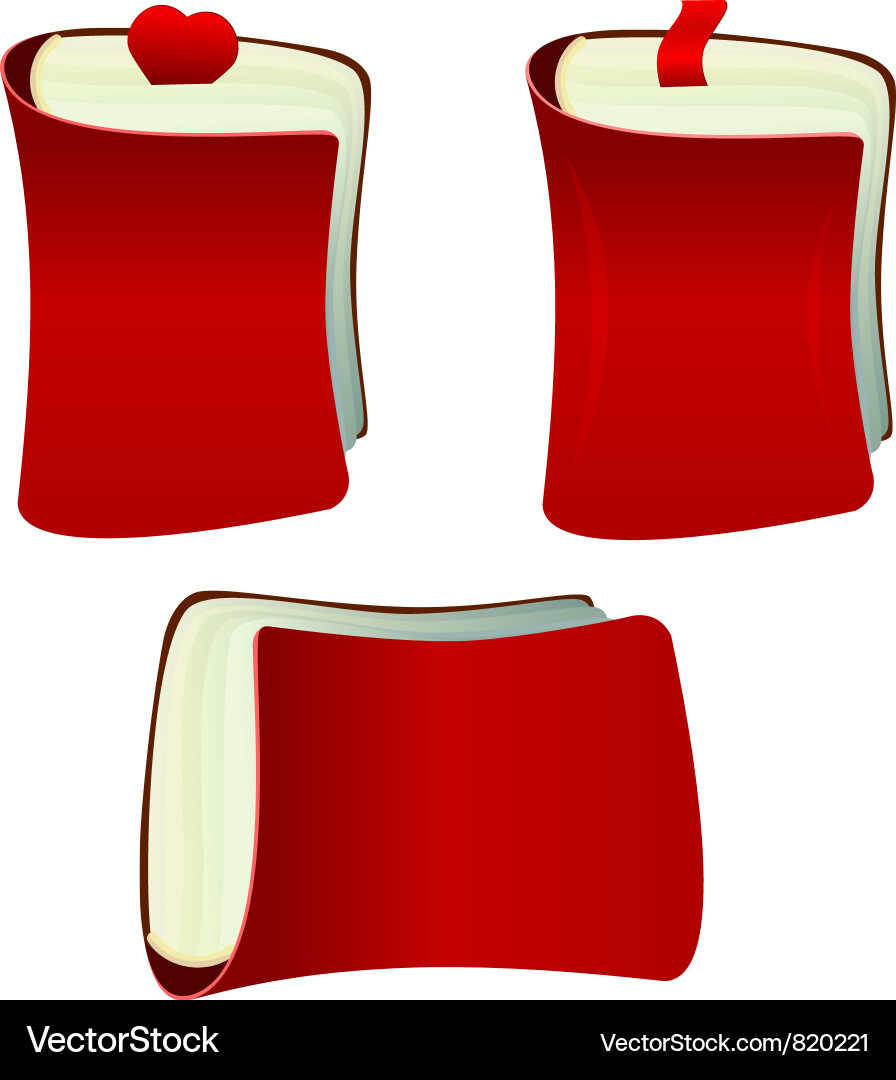 Red notebook with bookmark Vector Image