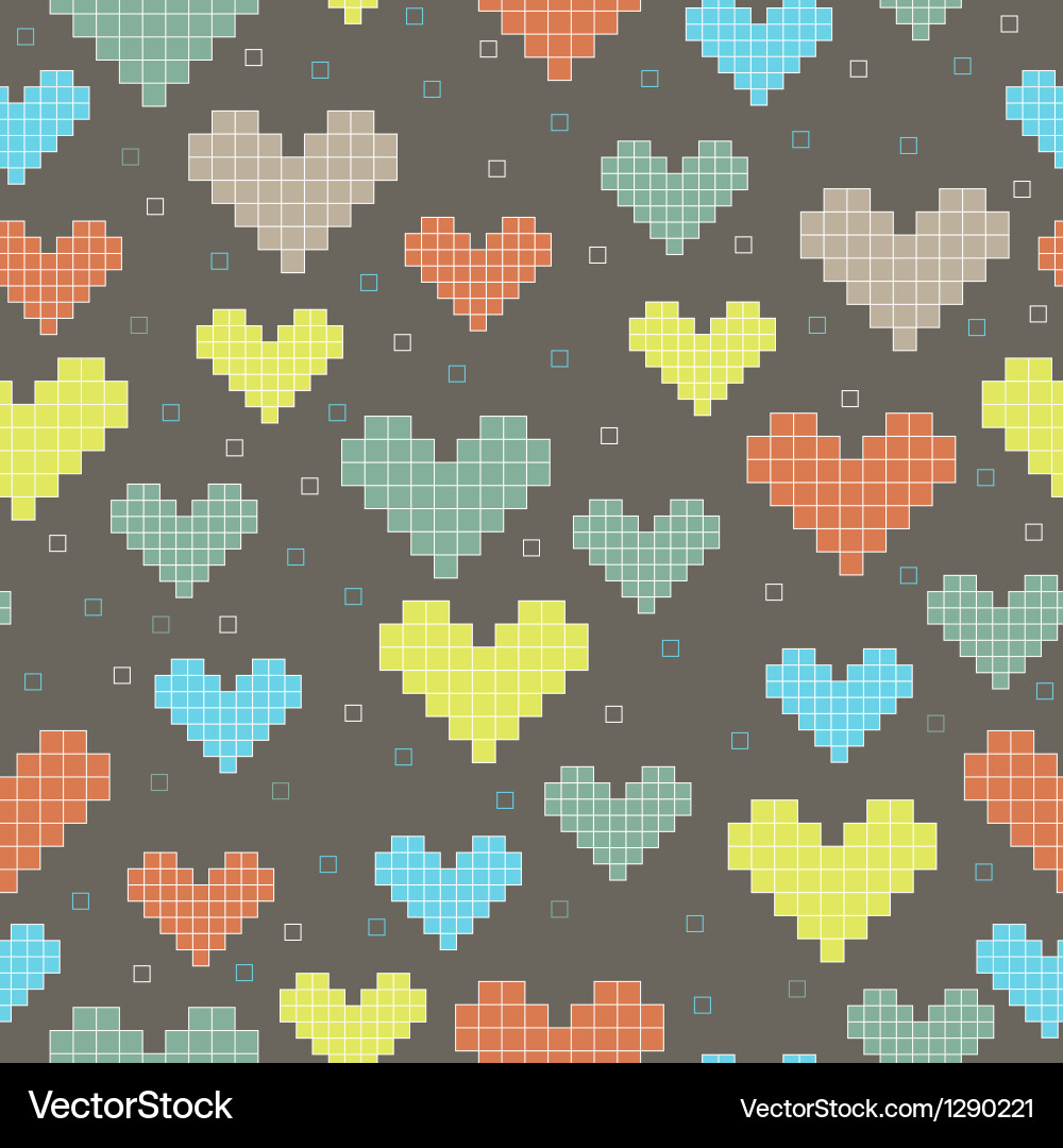 Seamless pattern with hearts on a dark background vector image
