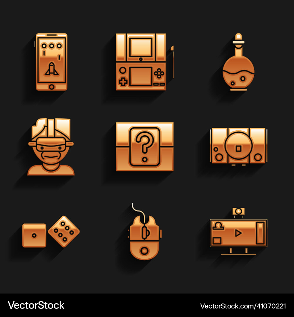Set mystery or random box computer mouse gaming Set mystery or random box computer mouse gaming vector image