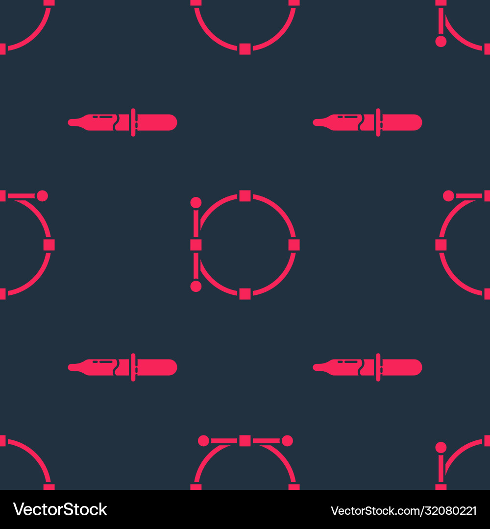 Set pipette and circle with bezier curve Set pipette and circle with bezier curve vector image