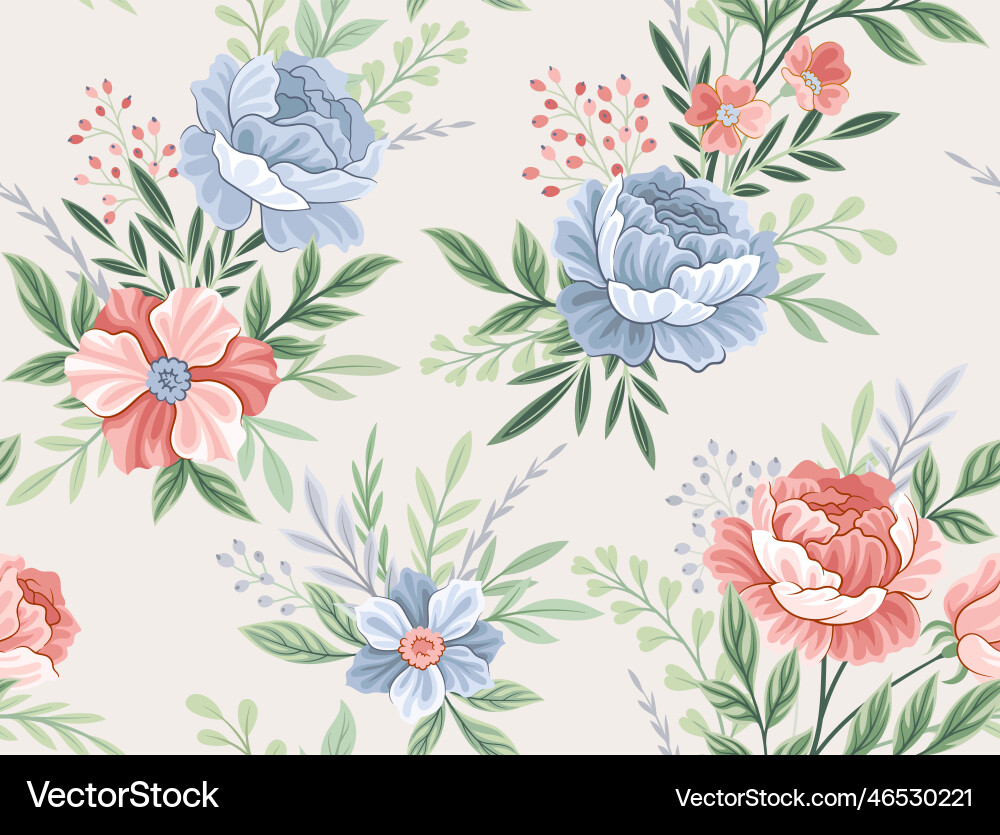 Vintage Floral Seamless Pattern vector image