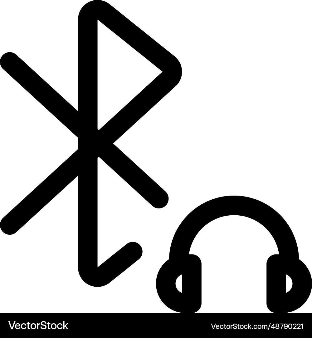 Wireless headset connected with device vector image