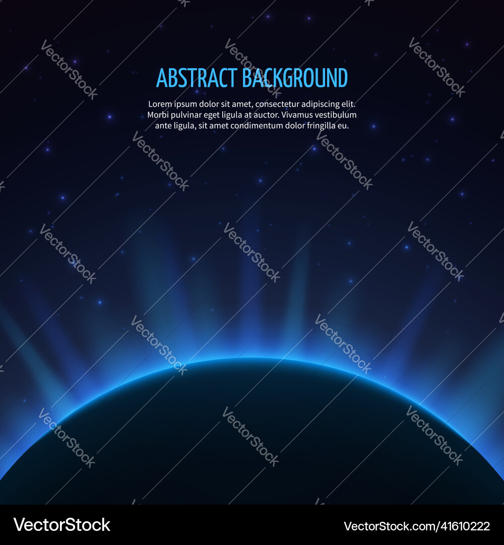 Abstract space background with planet and rising Vector Image