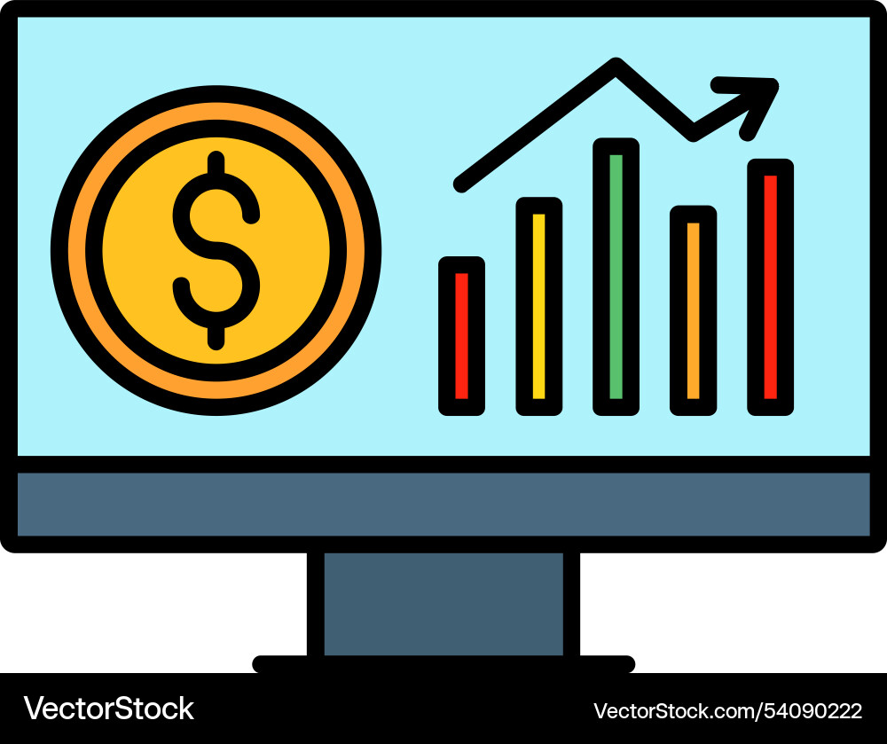 Analytics line filled icon design Vector Image