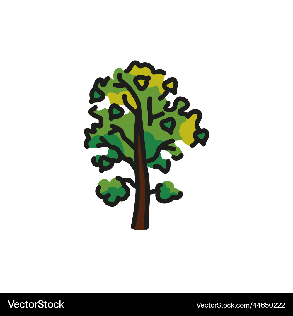 Aspen tree color line icon pictogram for web page Vector Image