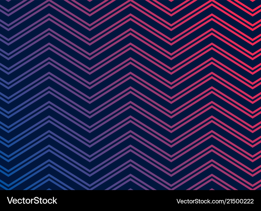 Black background with vibrant zigzag pattern Vector Image