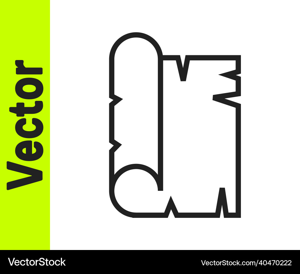 Black line ancient papyrus scroll icon isolated Vector Image