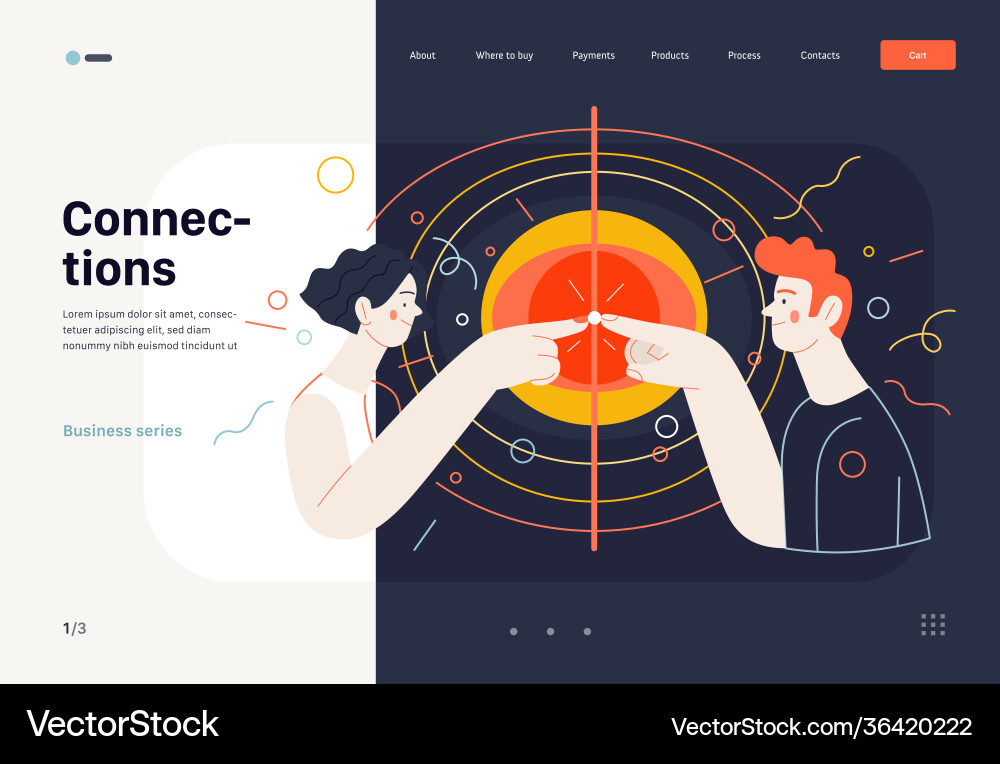 Business topics - connections web template Vector Image
