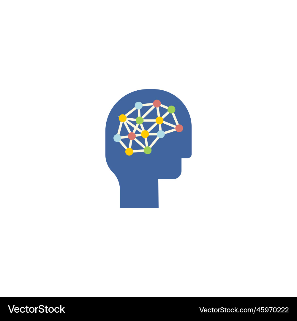 Deep learning creative icon from artificial vector image